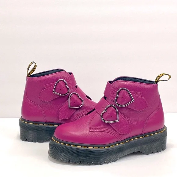 NEW DR MARTENS DEVON HEARD  LEATHER PLATFORM BOOTS - Picture 11 of 12